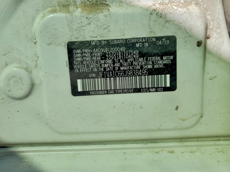 Aukcja sprzedaży 2018 Subaru Wrx, vin: JF1VA1C66J9838495, numer aukcji: 54303096