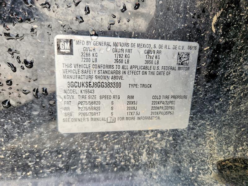 2016 Chevrolet Silverado მანქანა იყიდება აუქციონზე, vin: 3GCUKSEJ8GG383300, აუქციონის ნომერი: 51995206