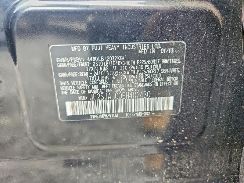 2014 Subaru Forester მანქანა იყიდება აუქციონზე, vin: JF2SJAHC0EH402430, აუქციონის ნომერი: 54176266