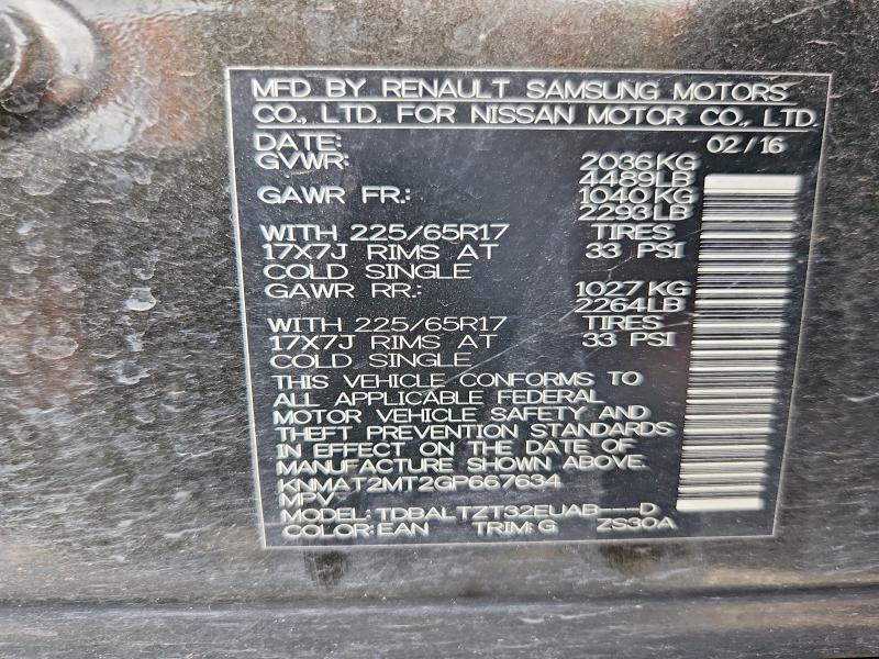 Aukcja sprzedaży 2016 Nissan Rogue, vin: KNMAT2MT2GP667634, numer aukcji: 53821276