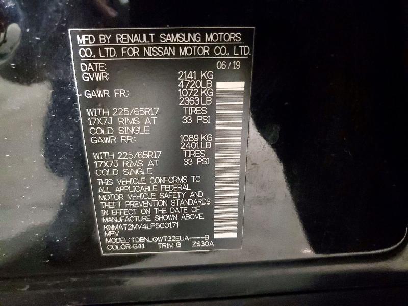 Продаж на аукціоні авто 2020 Nissan Rogue, vin: KNMAT2MV4LP500171, номер лоту: 54425326
