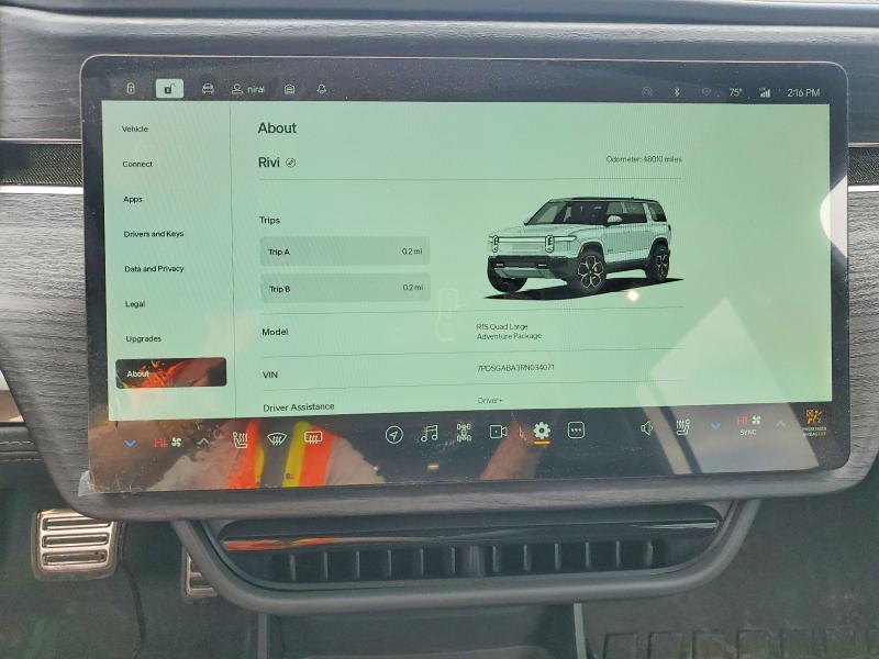 52098546 :رقم المزاد ، 7PDSGABA3RN034071 vin ، 2024 Rivian R1s مزاد بيع