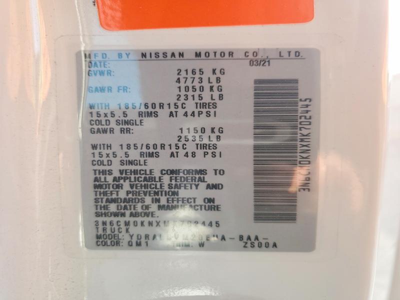 Aukcja sprzedaży 2021 Nissan Nv200, vin: 3N6CM0KNXMK702445, numer aukcji: 52205796