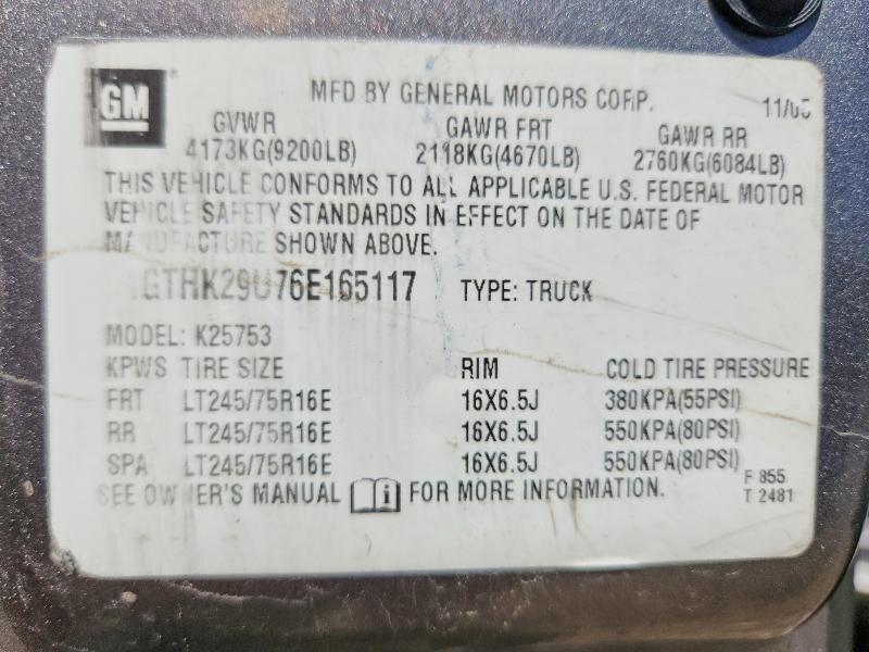2006 Gmc Sierra მანქანა იყიდება აუქციონზე, vin: 1GTHK29U76E165117, აუქციონის ნომერი: 54848216