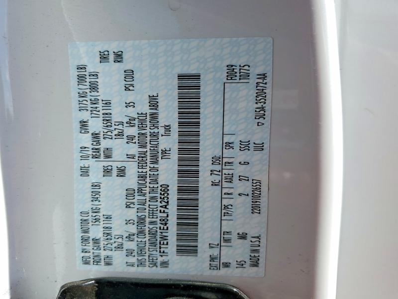 Aukcja sprzedaży 2020 Ford F150, vin: 1FTEW1E48LFA25560, numer aukcji: 53443806