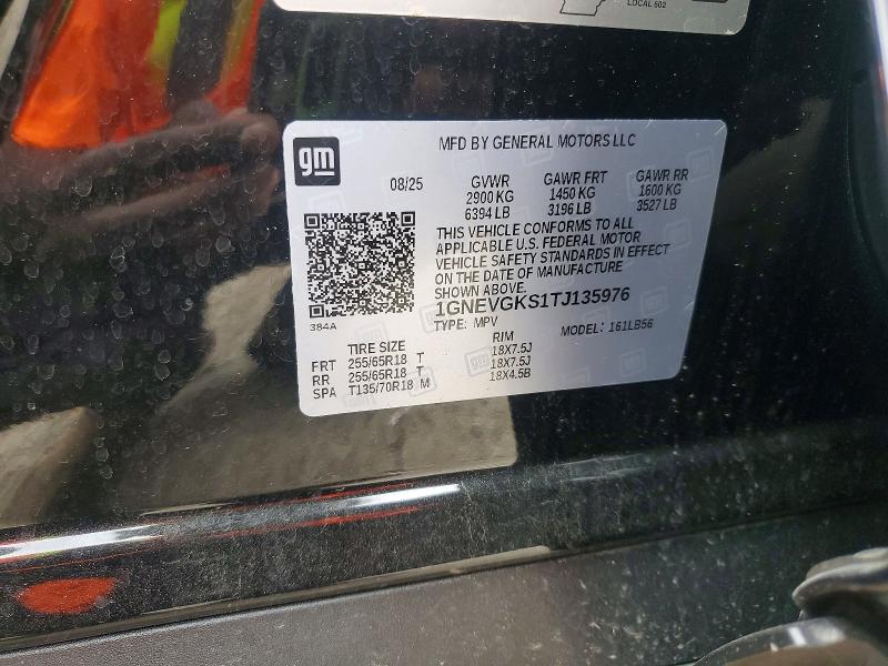 Продаж на аукціоні авто 2026 Chevrolet Traverse, vin: 1GNEVGKS1TJ135976, номер лоту: 54434416