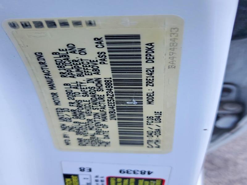Продажа на аукционе авто 2010 Toyota Corolla, vin: 1NXBU4EE5AZ349881, номер лота: 53590946