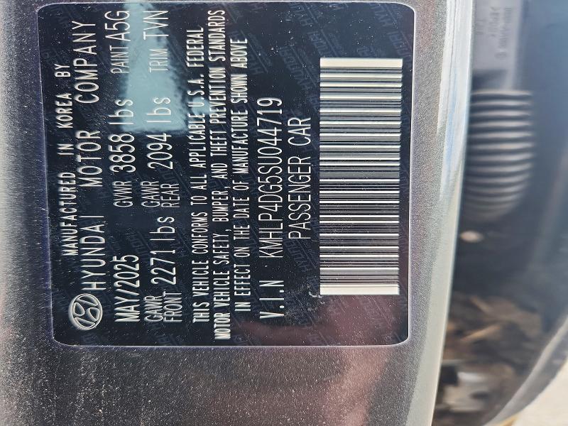 2025 Hyundai Elantra მანქანა იყიდება აუქციონზე, vin: KMHLP4DG5SU044719, აუქციონის ნომერი: 52169336