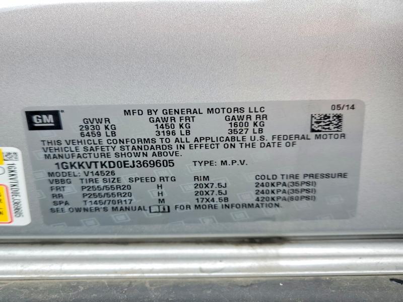 Aukcja sprzedaży 2014 Gmc Acadia, vin: 1GKKVTKD0EJ369605, numer aukcji: 55023426