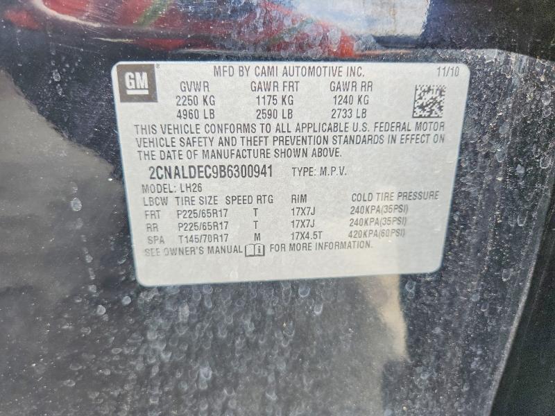52339076 :رقم المزاد ، 2CNALDEC9B6300941 vin ، 2011 Chevrolet Equinox مزاد بيع