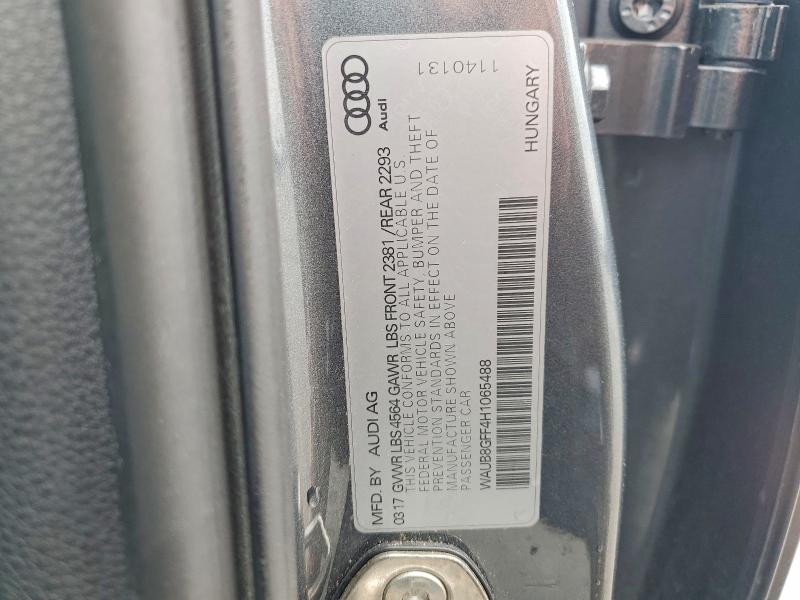 Aukcja sprzedaży 2017 Audi A3, vin: WAUB8GFF4H1065488, numer aukcji: 54493686