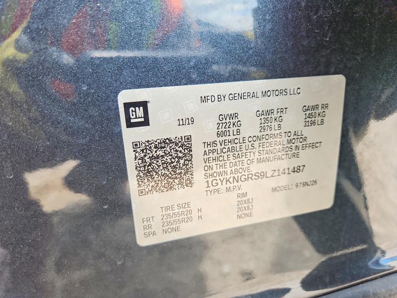 2020 Cadillac Xt5 მანქანა იყიდება აუქციონზე, vin: 1GYKNGRS9LZ141487, აუქციონის ნომერი: 53770456