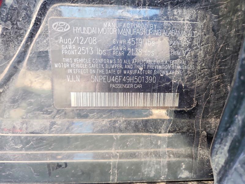 Aukcja sprzedaży 2009 Hyundai Sonata, vin: 5NPEU46F49H501390, numer aukcji: 53018786