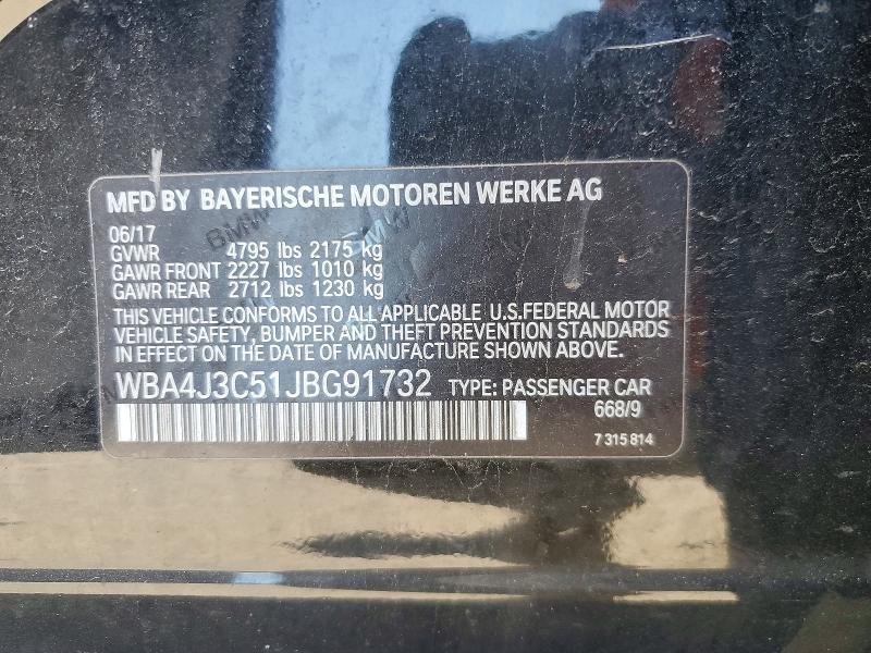 2018 Bmw 430xi მანქანა იყიდება აუქციონზე, vin: WBA4J3C51JBG91732, აუქციონის ნომერი: 41629456