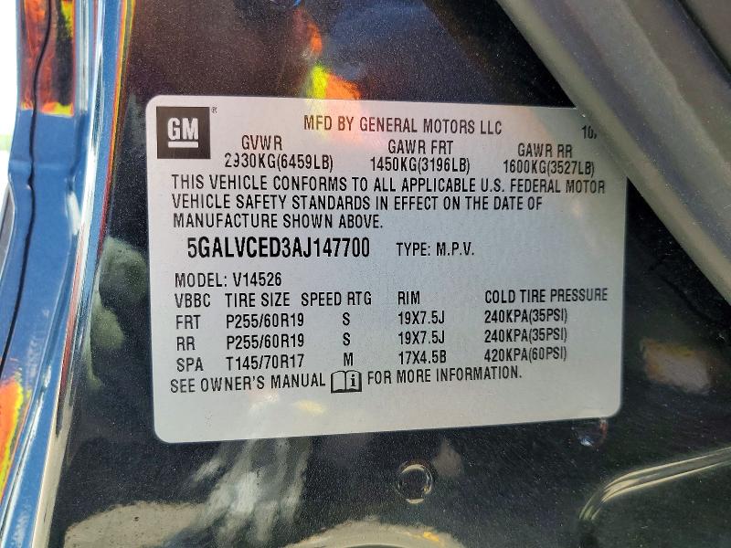 Продаж на аукціоні авто 2010 Buick Enclave, vin: 5GALVCED3AJ147700, номер лоту: 55324946
