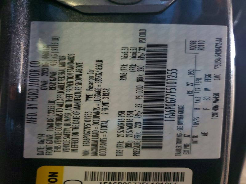 Продажа на аукционе авто 2015 Ford Fusion, vin: 1FA6P0G77F5101255, номер лота: 52591776