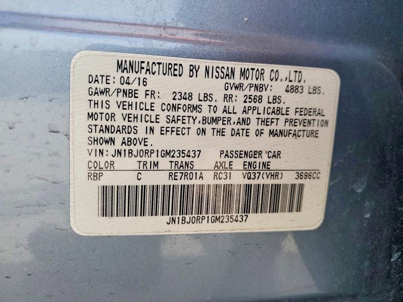 Продаж на аукціоні авто 2016 Infiniti Qx50, vin: JN1BJ0RP1GM235437, номер лоту: 53079696