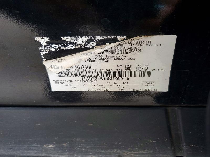 51807096 :رقم المزاد ، 1FAHP2EW6BG168216 vin ، 2011 Ford Taurus مزاد بيع