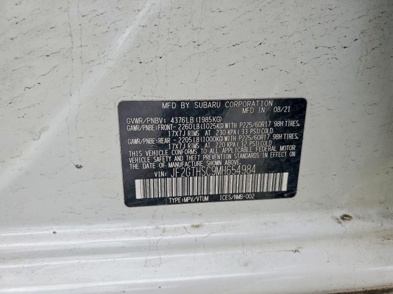 Aukcja sprzedaży 2021 Subaru Crosstrek, vin: JF2GTHSC9MH654984, numer aukcji: 51790186