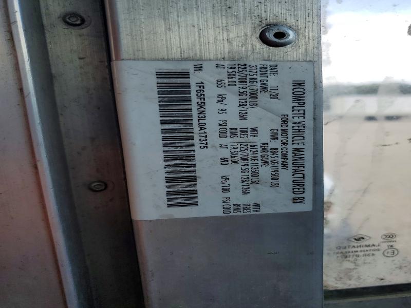 2020 Ford F59 მანქანა იყიდება აუქციონზე, vin: 1F65F5KN3L0A17375, აუქციონის ნომერი: 54096206