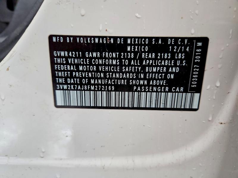 Aukcja sprzedaży 2015 Volkswagen Jetta, vin: 3VW2K7AJ8FM272169, numer aukcji: 52091896