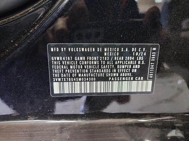 Продаж на аукціоні авто 2025 Volkswagen Jetta, vin: 3VW7X7BU4SM034300, номер лоту: 54305236