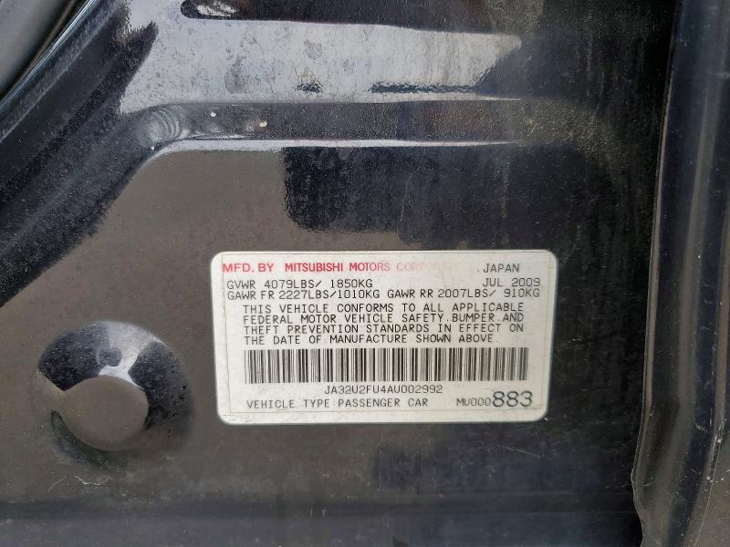 Продаж на аукціоні авто 2010 Mitsubishi Lancer, vin: JA32U2FU4AU002992, номер лоту: 52601476