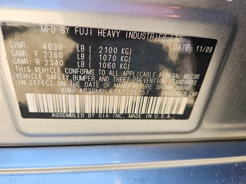 Продажа на аукционе авто 2010 Subaru Legacy, vin: 4S3BMDL62A2225157, номер лота: 52101546