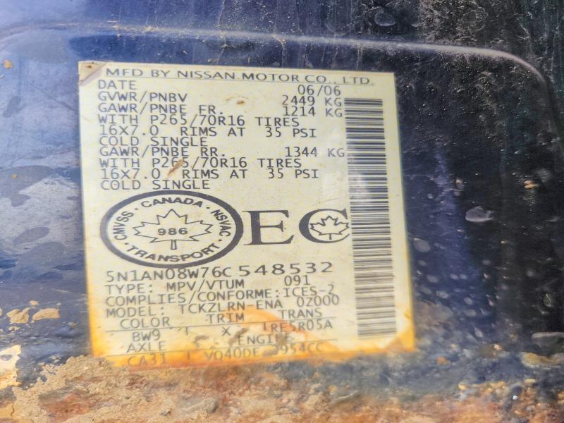 Продажа на аукционе авто 2006 Nissan Xterra, vin: 5N1AN08W76C548532, номер лота: 54586926