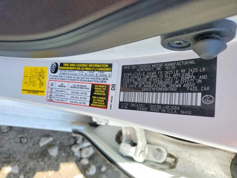 Aukcja sprzedaży 2021 Lexus Es 350, vin: 58ADZ1B13MU087060, numer aukcji: 53536806
