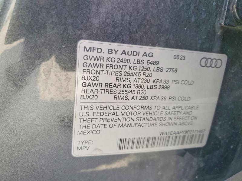 Продажа на аукционе авто 2023 Audi Q5, vin: WA1EAAFY9P2171487, номер лота: 53621926