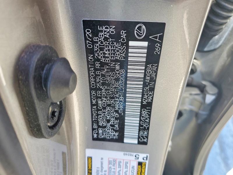 Продаж на аукціоні авто 2020 Lexus Ux, vin: JTHX9JBH1L2032038, номер лоту: 52320936