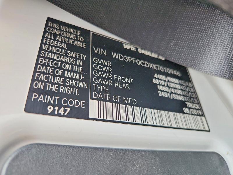 Продажа на аукционе авто 2019 Mercedes-benz Sprinter, vin: WD3PF0CDXKT010946, номер лота: 53140776