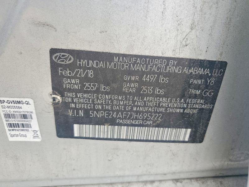 Продажа на аукционе авто 2018 Hyundai Sonata, vin: 5NPE24AF7JH695222, номер лота: 53536526