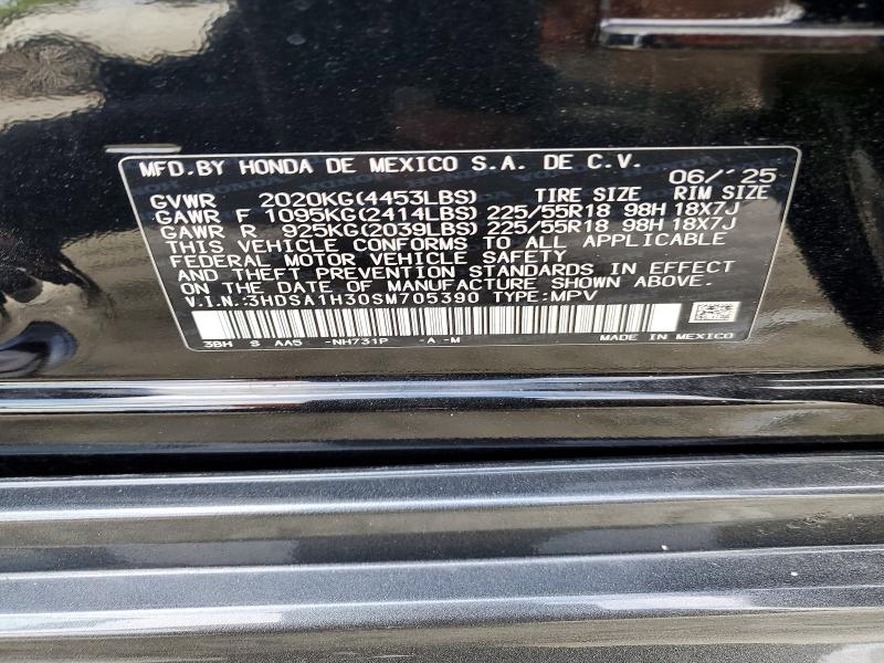53757446 :رقم المزاد ، 3HDSA1H30SM705390 vin ، 2025 Acura Adx مزاد بيع