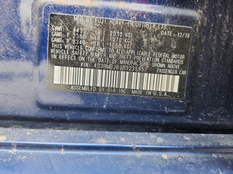 Продажа на аукционе авто 2011 Subaru Legacy, vin: 4S3BMBJ63B3235957, номер лота: 54672016