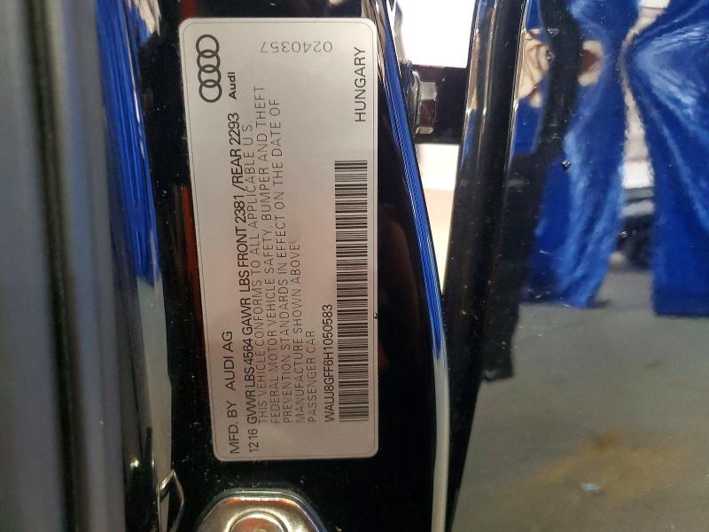 52406736 :رقم المزاد ، WAUJ8GFF6H1050583 vin ، 2017 Audi A3 مزاد بيع