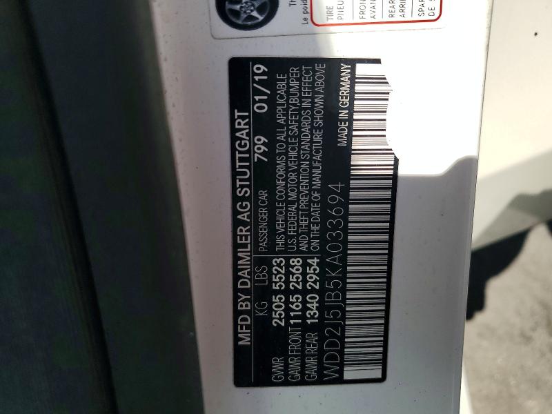 Aukcja sprzedaży 2019 Mercedes-benz Cls, vin: WDD2J5JB5KA033694, numer aukcji: 53169726
