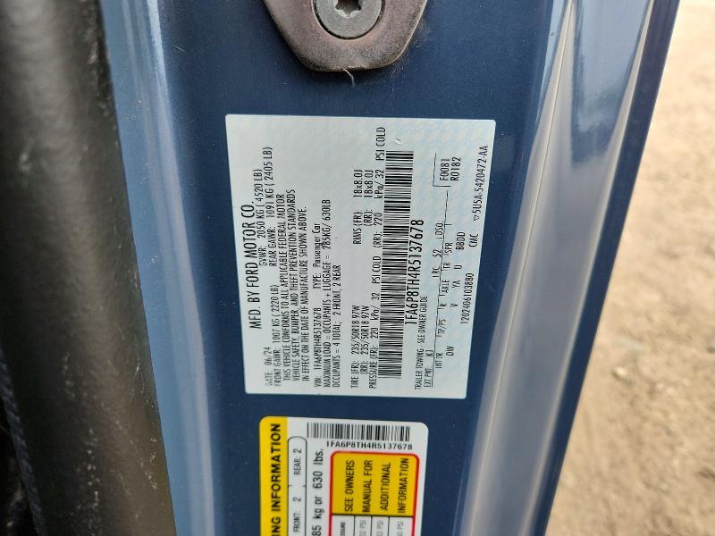 Продажа на аукционе авто 2024 Ford Mustang, vin: 1FA6P8TH4R5137678, номер лота: 51207116