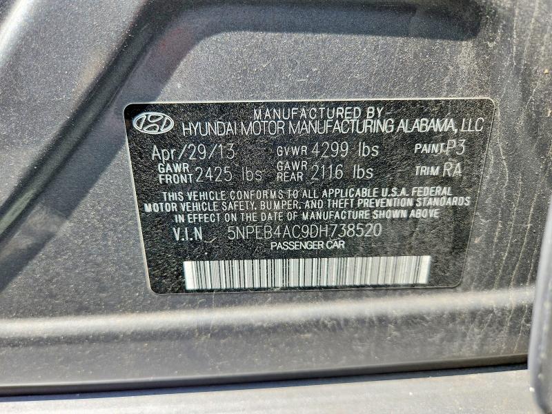 Продаж на аукціоні авто 2013 Hyundai Sonata, vin: 5NPEB4AC9DH738520, номер лоту: 53458936
