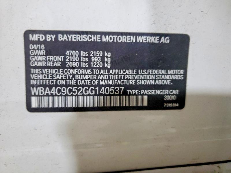 Продажа на аукционе авто 2016 Bmw 428, vin: WBA4C9C52GG140537, номер лота: 52181566