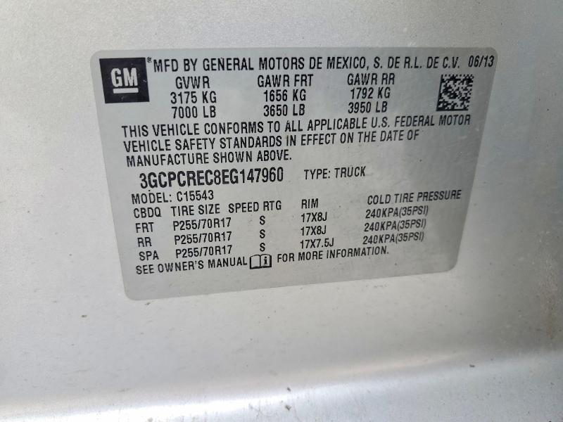 Aukcja sprzedaży 2014 Chevrolet Silverado, vin: 3GCPCREC8EG147960, numer aukcji: 53903116