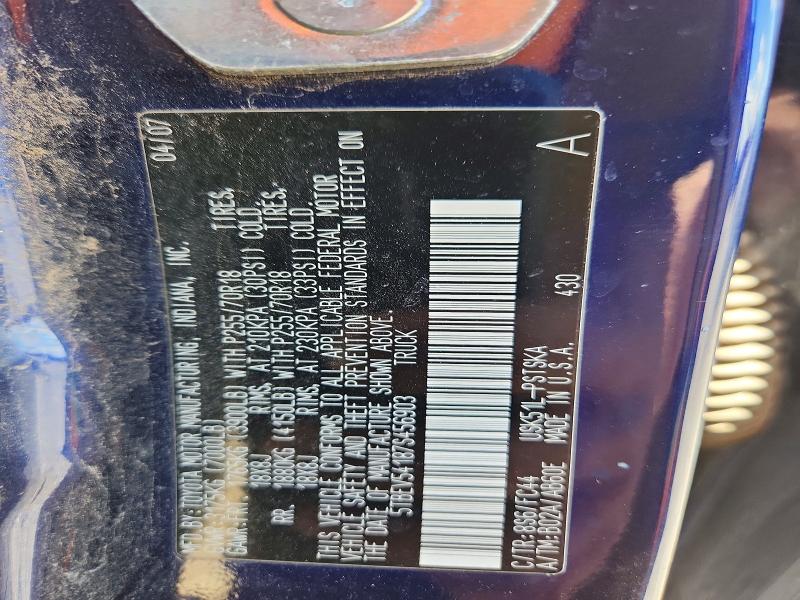 2007 Toyota Tundra მანქანა იყიდება აუქციონზე, vin: 5TBEV54187S456903, აუქციონის ნომერი: 52682276