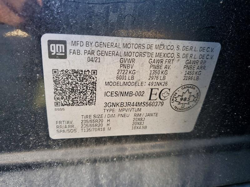 Продажа на аукционе авто 2021 Chevrolet Blazer, vin: 3GNKBJR44MS560379, номер лота: 53997296