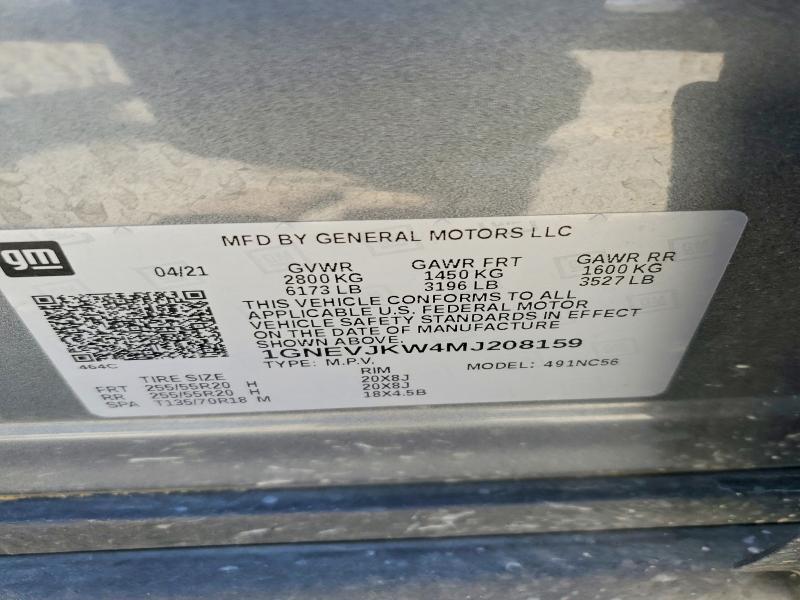 Auction sale of the 2021 Chevrolet Traverse, vin: 1GNEVJKW4MJ208159, lot number: 52511216