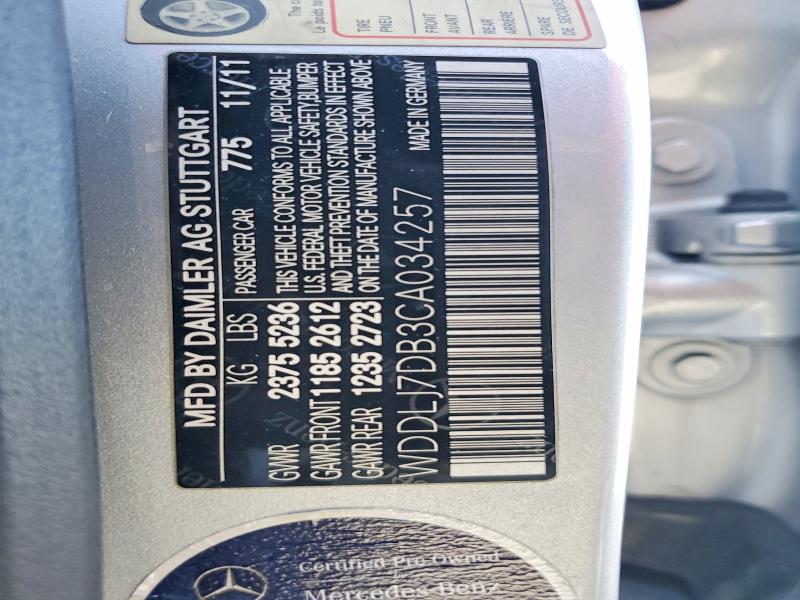 Продаж на аукціоні авто 2012 Mercedes-benz Cls, vin: WDDLJ7DB3CA034257, номер лоту: 52986976