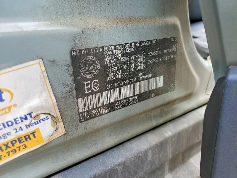 53997406 :رقم المزاد ، 2T3J1RFV3KW048356 vin ، 2019 Toyota Rav4 مزاد بيع
