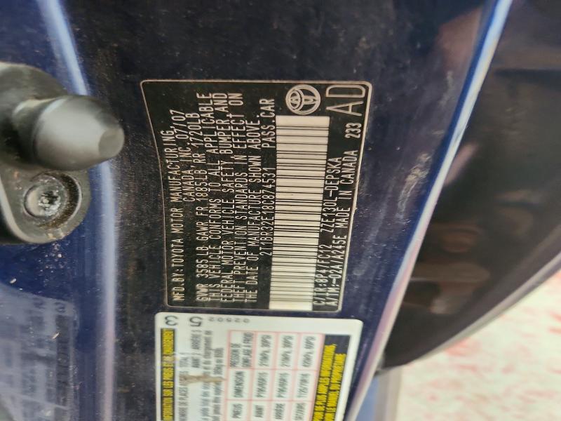 Aukcja sprzedaży 2008 Toyota Corolla, vin: 2T1BR32E18C874531, numer aukcji: 54233126