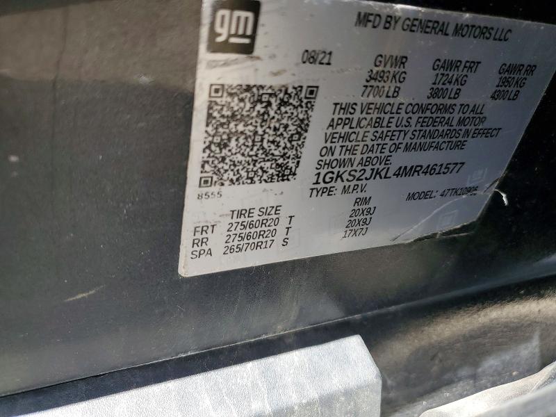 2021 Gmc Yukon Xl მანქანა იყიდება აუქციონზე, vin: 1GKS2JKL4MR461577, აუქციონის ნომერი: 53045886