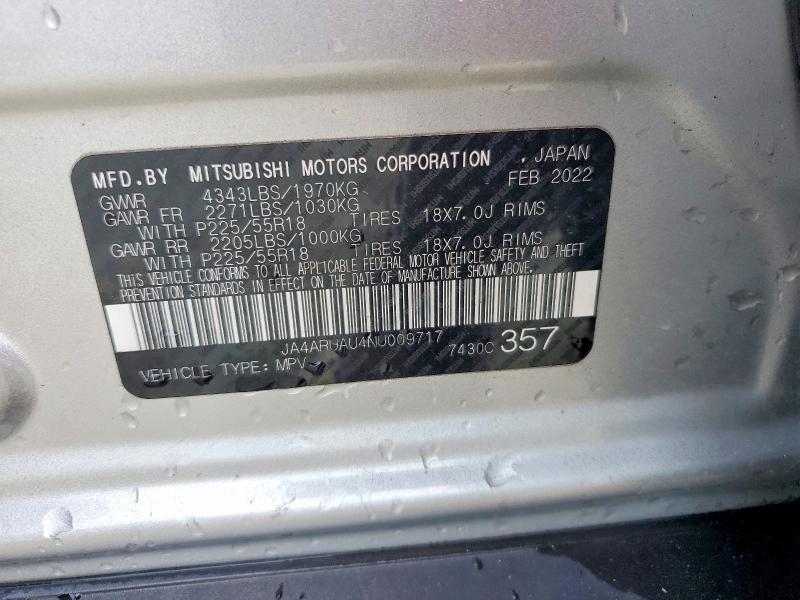 Продажа на аукционе авто 2022 Mitsubishi Outlander Sport, vin: JA4ARUAU4NU009717, номер лота: 55411966